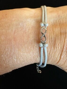 Infinity Cord Bracelet in Light Gray
